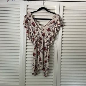 Maurices tan short sleeve blouse. Size small.